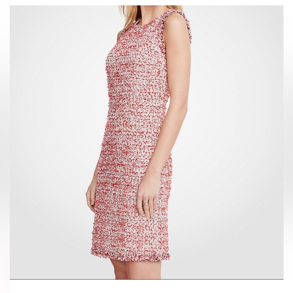 NWT Ann Taylor Textured Tweed Fringe Shift Dress size 6 - Picture 4 of 16